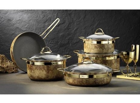 Brioni Royal Stone 9 Parça Granit Tencere Seti