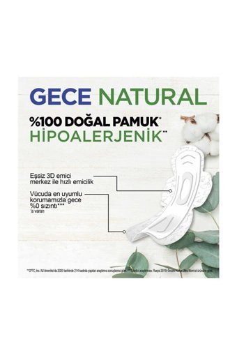 Kotex Natural Organik Antialerjik Orta Normal 6'lı Hijyenik Ped 1 Adet