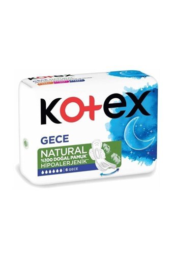 Kotex Natural Organik Antialerjik Orta Normal 6'lı Hijyenik Ped 1 Adet