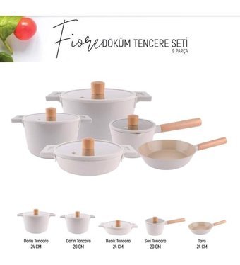 Arow Fiore 9 Parça Döküm Tencere Seti