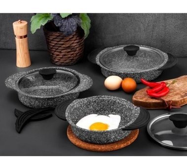Taç Granit 12 Parça Granit Tencere ve Tava Seti