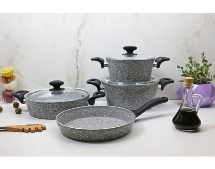 Evita Eco Bio 7 Parça Granit Tencere Seti