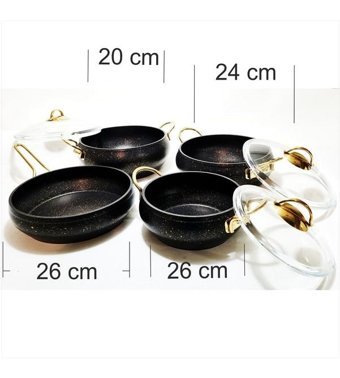 M3 Decorium Döküm granit 7 Parça Döküm - Granit Tencere Seti