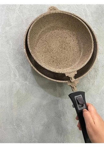 Oms Granit 3 Parça Döküm - Granit Tava Seti