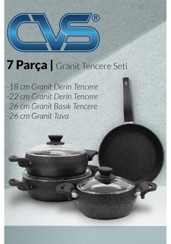 CVS Mastercook 7 Parça Granit Tencere Seti