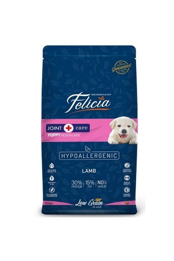 Felicia Kuzu Etli Büyük Irk-Orta Irk Yavru Köpek Maması 2x15 kg