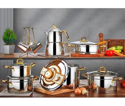 BersaChef Ambıanns 18 Parça Çelik Tencere ve Tava Seti