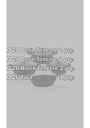 Taç Valeriya 7 Parça Alüminyum Tencere Seti
