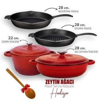 Lava 6 Parça Döküm Tencere ve Tava Seti