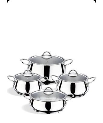 Bonera Stella Steel 4 Parça Çelik Tencere Seti