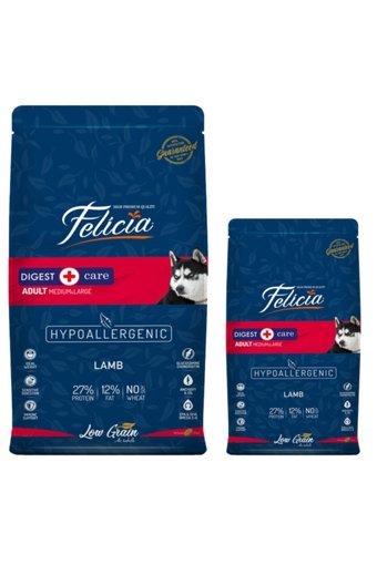 Felicia Kuzu Etli Büyük Irk-Orta Irk Yetişkin Köpek Maması 15 kg+3 kg