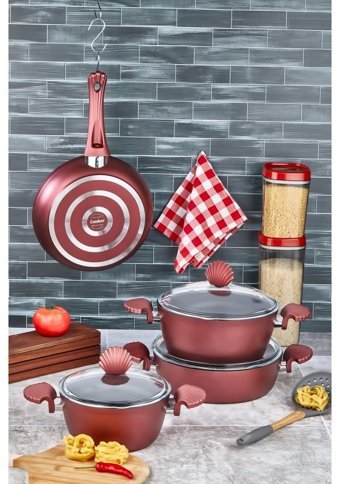 Cooker 7 Parça Titanyum Tencere Seti