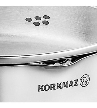 Korkmaz Aqua 8 Parça Çelik Tencere Seti