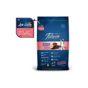 Felicia Kuzu Etli Büyük Irk-Orta Irk Yavru Köpek Maması 3 kg