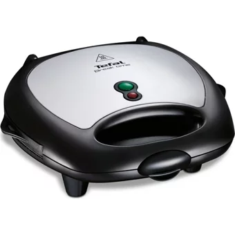 Tefal Break Time 2 Dilim Paslanmaz Çelik Çıkartılabilir Plaka Siyah Mini Tost ve Waffle Makinesi