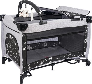 Jusso Alüminyum 25 kg Kapasiteli Ayarlanabilir Taşınabilir Ara Katlı 110x70 cm Sallanan Park Yatak Açık Gri