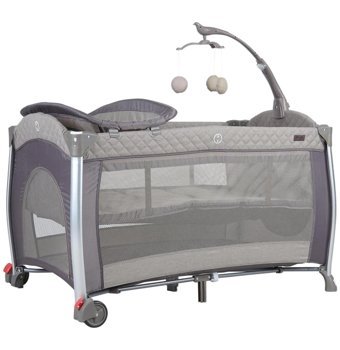 Prego Orginal City Alüminyum 25 kg Kapasiteli Taşınabilir Ara Katlı 120x70 cm Sallanan Park Yatak Bej