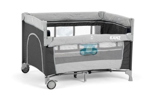 Kanz Sleepy Side Plus Metal 22 kg Kapasiteli Taşınabilir Ara Katlı 110x70 cm Sallanan Anne Yanı Park Yatak Siyah