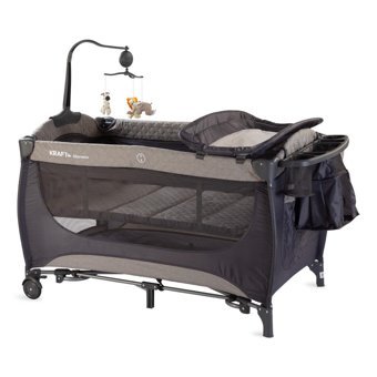 Kraft Monaco Metal 15 kg Kapasiteli Taşınabilir Ara Katlı 120x70 cm Sallanan Park Yatak Gri
