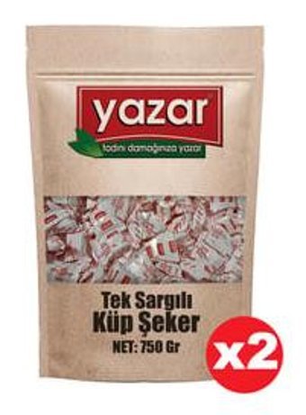 Yazar Tek Sargılı Küp Şeker 2x750 gr