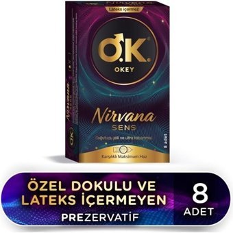Okey Nirvana Geciktiricili Tırtıklı Prezervatif 8'li
