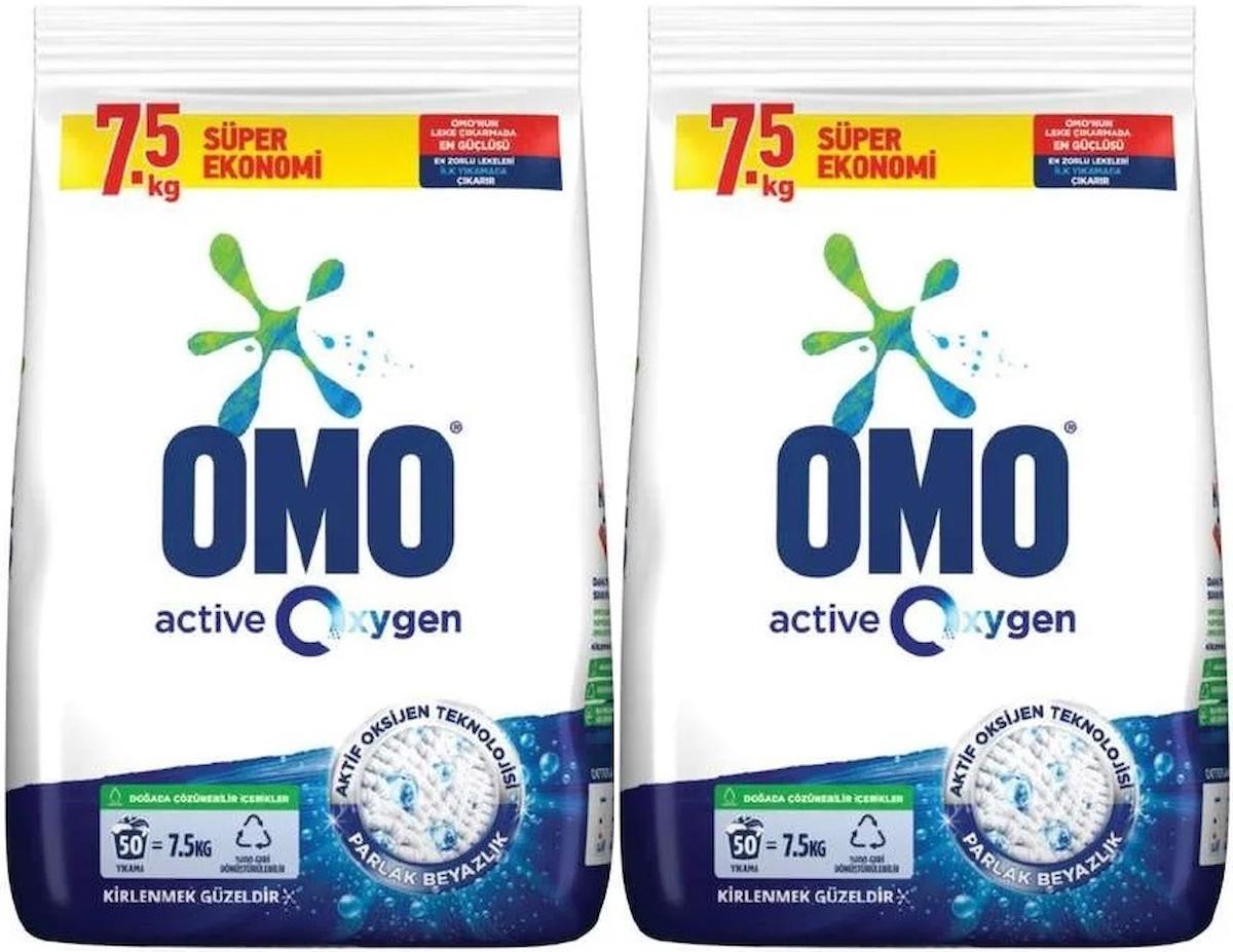 Omo Active Oxygen Beyazlar İçin 100 Yıkama Toz Deterjan 2x7.5 kg