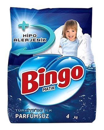 Bingo Parfümsüz Beyazlar İçin 26 Yıkama Toz Deterjan 4 kg