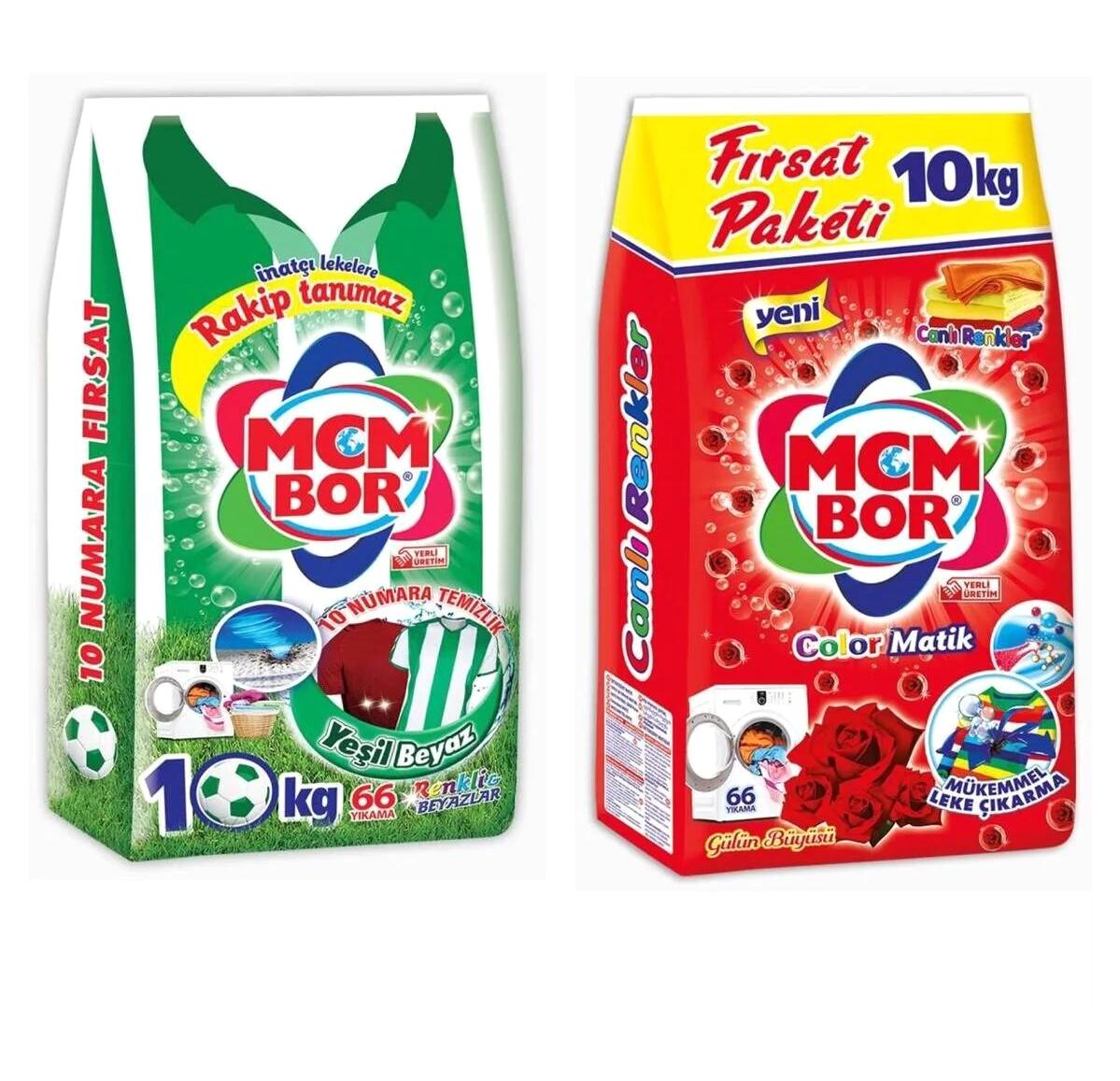 Hmbor Matik Renkliler ve Beyazlar İçin 132 Yıkama Toz Deterjan 10 kg + 10 kg