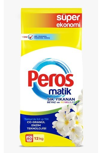 Peros Yasemin Çiçeği Renkliler ve Beyazlar İçin 80 Yıkama Toz Deterjan 12 kg