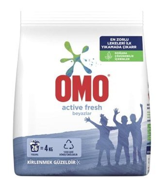 Omo Active Fresh Beyazlar İçin 624 Yıkama Toz Deterjan 24x4 kg