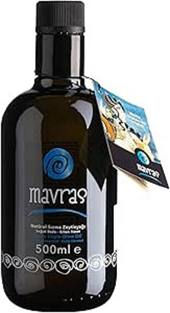 Mavras Soğuk Sıkım Organik Polifenollü Cam Sızma Zeytinyağı 500 ml