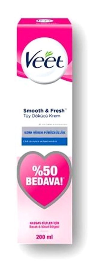 Veet Hassas Ciltler İçin Koltuk Altı Bacak Genital Bölge Kadın Tüy Dökücü Krem 24x200 ml