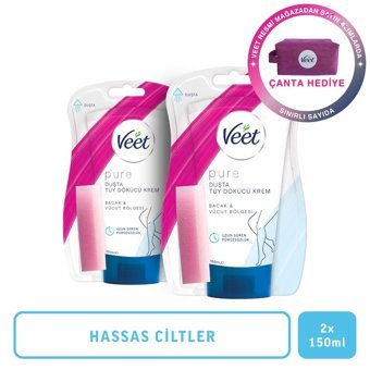 Veet Pure Hassas Ciltler İçin Koltuk Altı Bacak Genital Bölge Kadın Tüy Dökücü Krem 2x150 ml