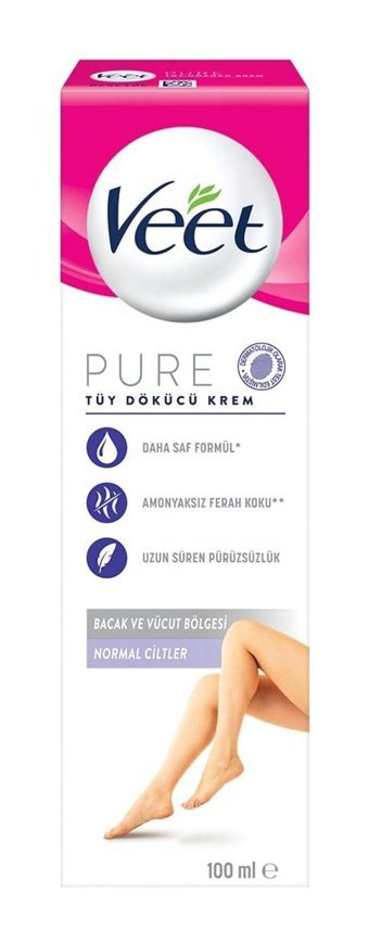 Veet Pure Normal Ciltler İçin Koltuk Altı Bacak Genital Bölge Kadın Tüy Dökücü Krem 100 ml