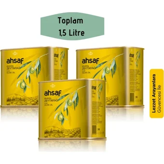 Ahsaf Ekonomik Paket Teneke Riviera Zeytinyağı 3x500 ml