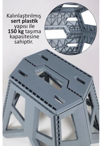 İronika Plastik Katlanır 2'li Kamp Taburesi Beyaz