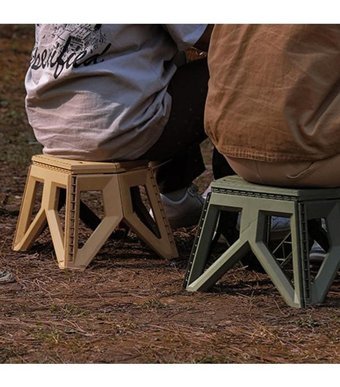 Halin Outdoor Plastik Katlanır Kamp Taburesi Siyah