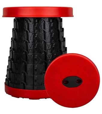 Kotyora 4434 Plastik Katlanır Kamp Taburesi Kırmızı - Siyah