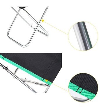 Halin Outdoor Bez Katlanır Kamp Taburesi Siyah