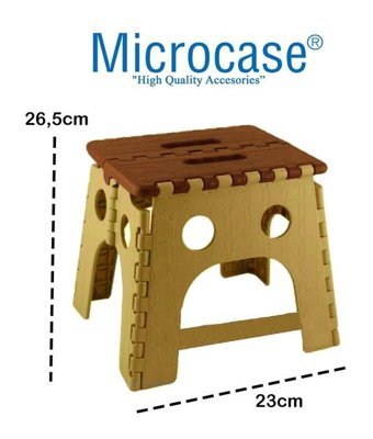 Microcase 1 No Plastik Katlanır Kamp Taburesi Kahverengi - Krem