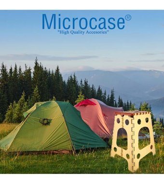 Microcase 1 No Plastik Katlanır Kamp Taburesi Kahverengi - Krem