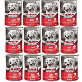 Morando Professional Biftekli Aromalı Parça Etli Yetişkin Köpek Maması 405 gr 12'li