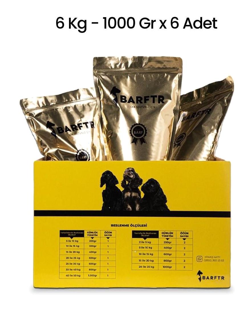 Barftr Barf Gold Karışık Aromalı Tüm Yaşlar Köpek Maması 1 kg 6'lı