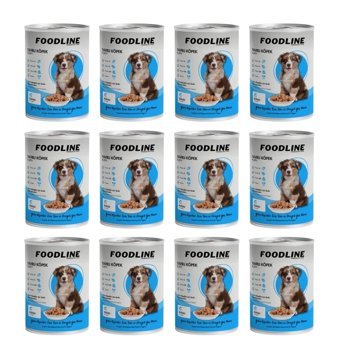 Foodline Kuzu Aromalı Parça Etli Yetişkin Köpek Maması 400 gr 12'li