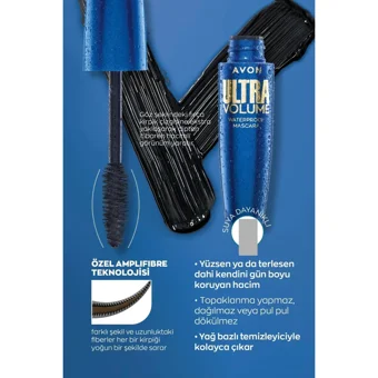 Avon Ultra Volume Suya Dayanıklı Hacim Veren Suya Dayanıklı Siyah Maskara