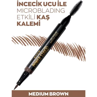 Avon Power Stay Microblading Etkili Suya Dayanıklı Kahverengi Maskara