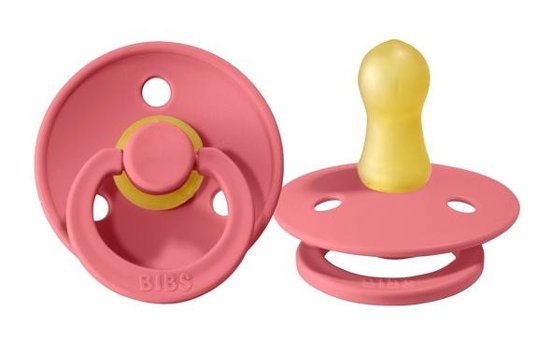 Bibs Doğal 0-6 Ay Delikli Kiraz Uçlu Kauçuk Emzik Pembe