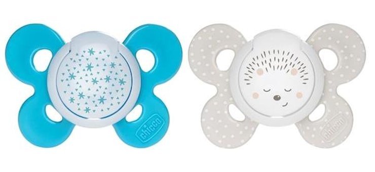 Chicco Physio Comfort 18 Ay+ Ortodontik Damaklı Silikon 2'li Emzik Gri-Turkuaz