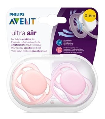 Philips Avent Ultra Air 0-6 Ay Kiraz Uçlu Silikon Emzik Gül Kurusu