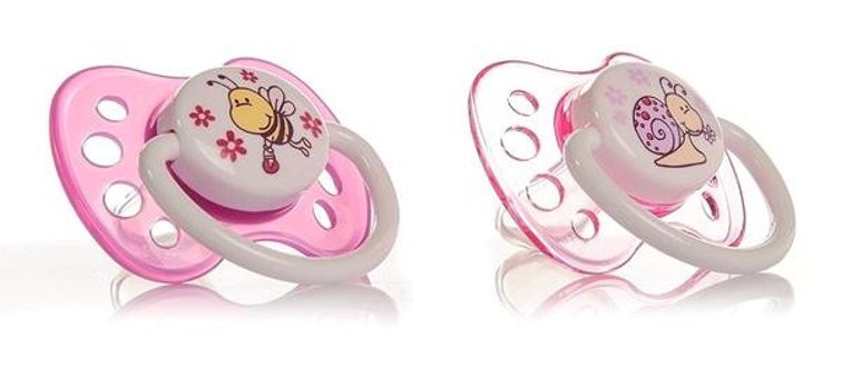 Baby Plus YP-210230 0-6 Ay Kiraz Uçlu Damaklı Silikon 2'li Emzik Şeffaf Pembe